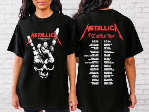 Metallica World Tour Dates 2023-2024 Shirt, Metallica M72 World Tour Shirt