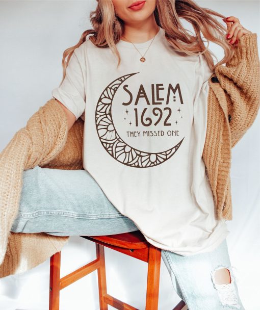 Salem 1692 They Missed One Shirt, Salem Massachusetts Halloween Witch Sweatshirt, Salem Witch Trials 1692 Tee