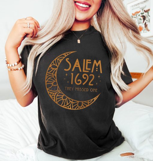 Salem 1692 They Missed One Shirt, Salem Massachusetts Halloween Witch Sweatshirt, Salem Witch Trials 1692 Tee