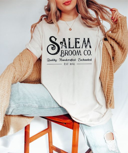 Salem Broom Company Shirt, Halloween Sweatshirt, Salem Halloween Witch Tee, Gifts For Halloween Season