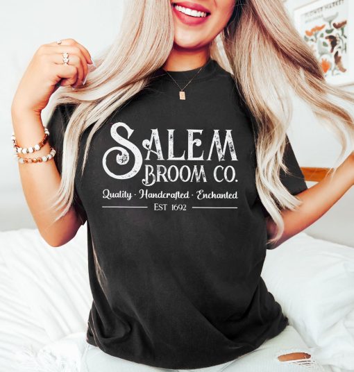 Salem Broom Company Shirt, Halloween Sweatshirt, Salem Halloween Witch Tee, Gifts For Halloween Season